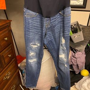 Maternity ripped jeans